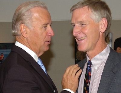 US Vice President Joseph Biden (LAW ’68) and Professor William Banks